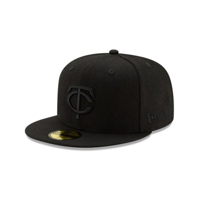 Black Minnesota Twins Hat - New Era MLB Wool 59FIFTY Fitted Caps USA0856943